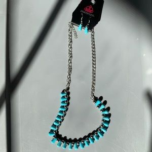 Turquoise Tear Drop Necklace and Earring